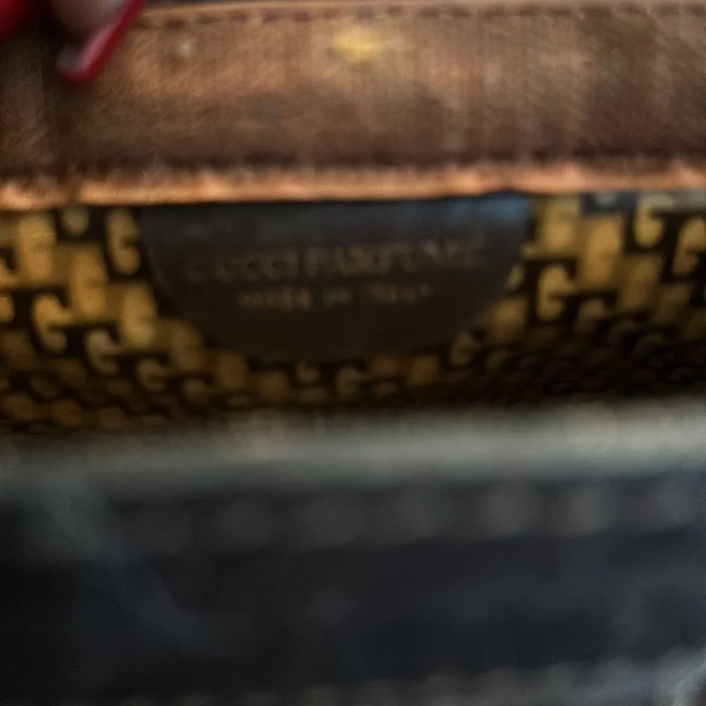 GUCCI PARFUMS Sherry Clutch Hand Bag Suede Leather Brown - Picture 10 of 10